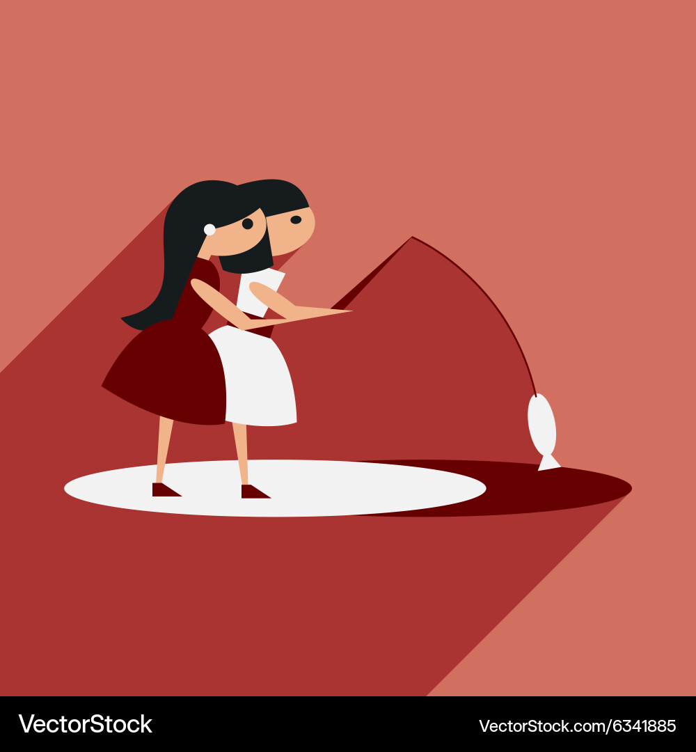 Flat with shadow icon and mobile application vector image