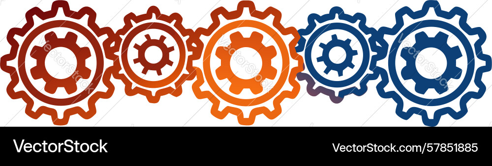 Gradient cog gears pattern for dynamic industrial vector image