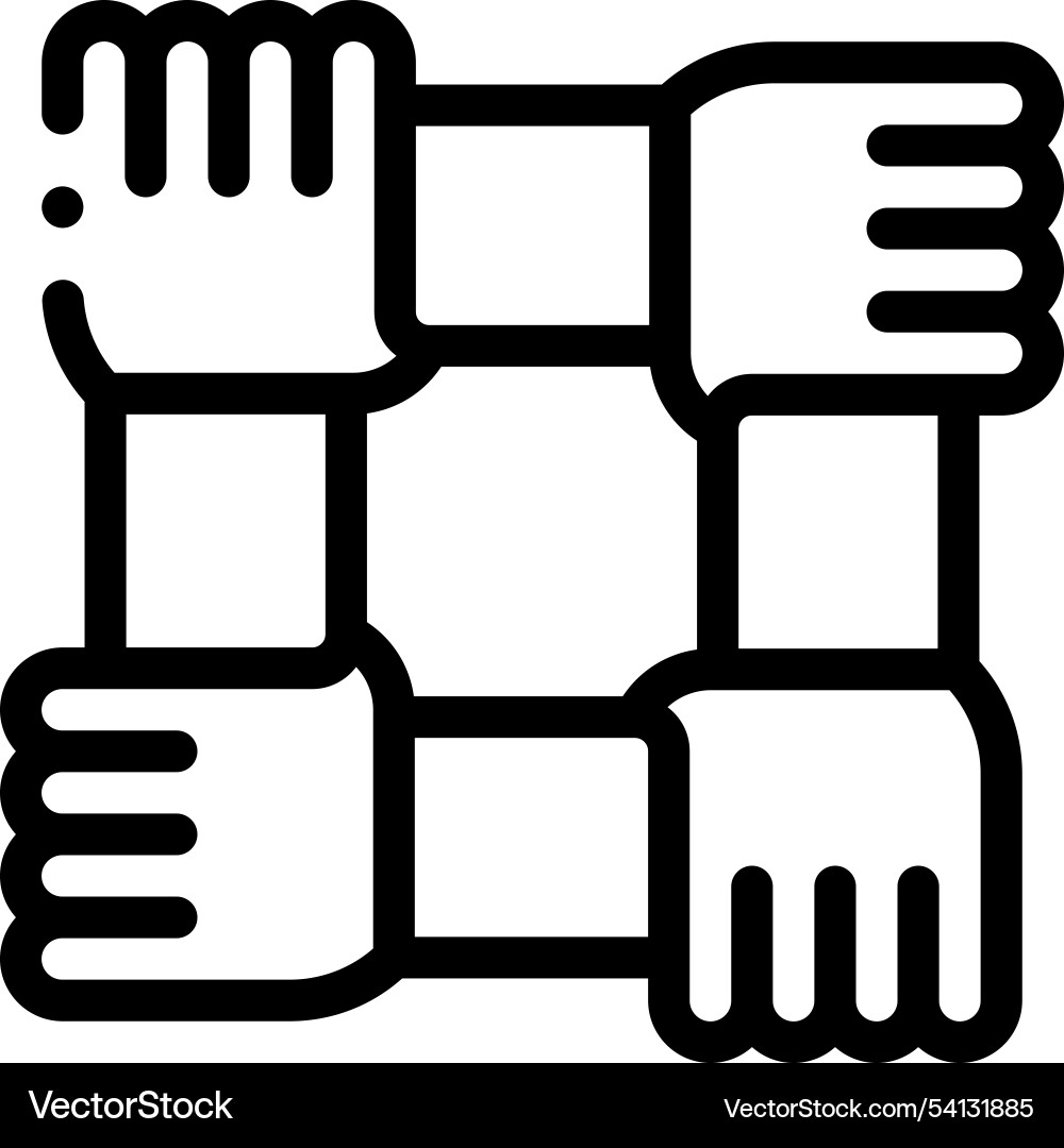 Hands icon thin linear style design isolated Vector Image
