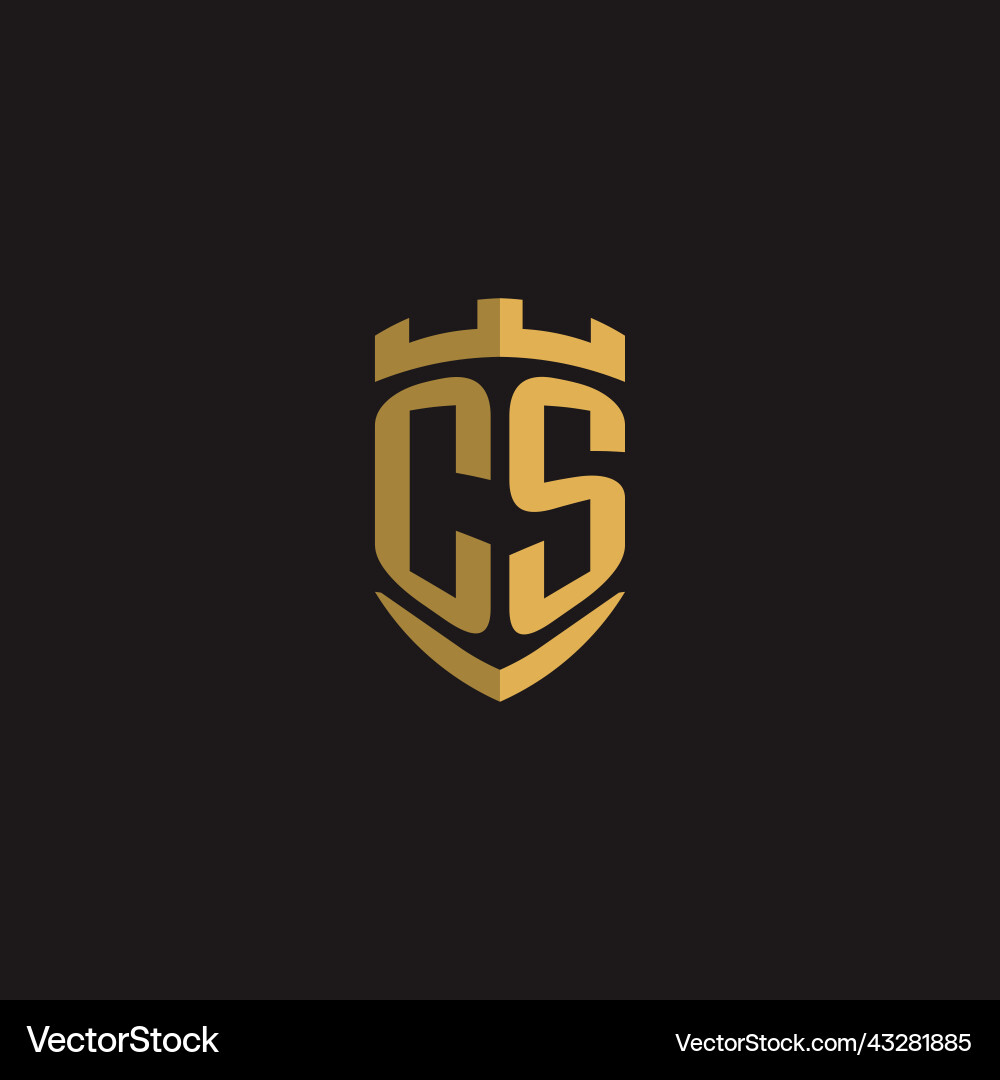 Initials cs logo monogram with shield style design vector image