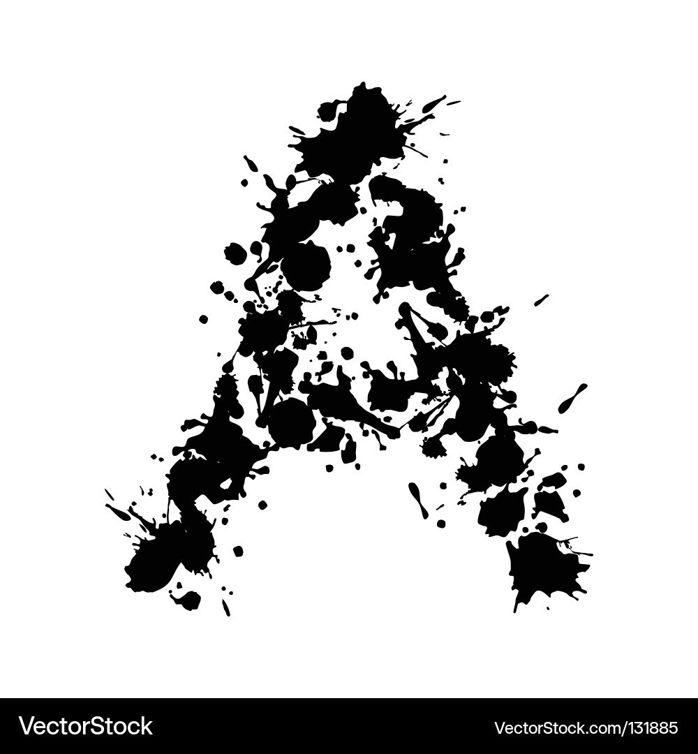 Ink Splatter Alphabet Vector Image
