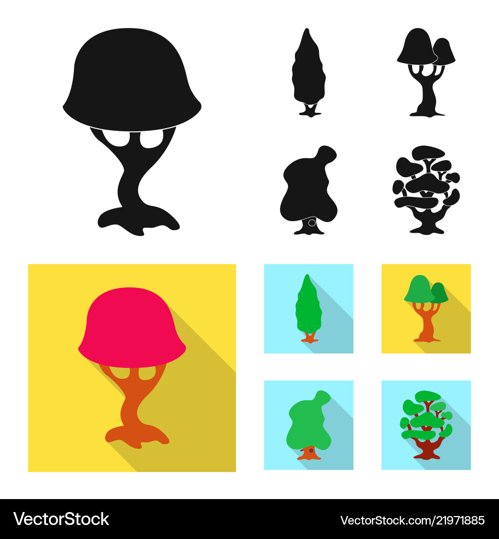 Isolated object of tree and nature symbol set Vector Image