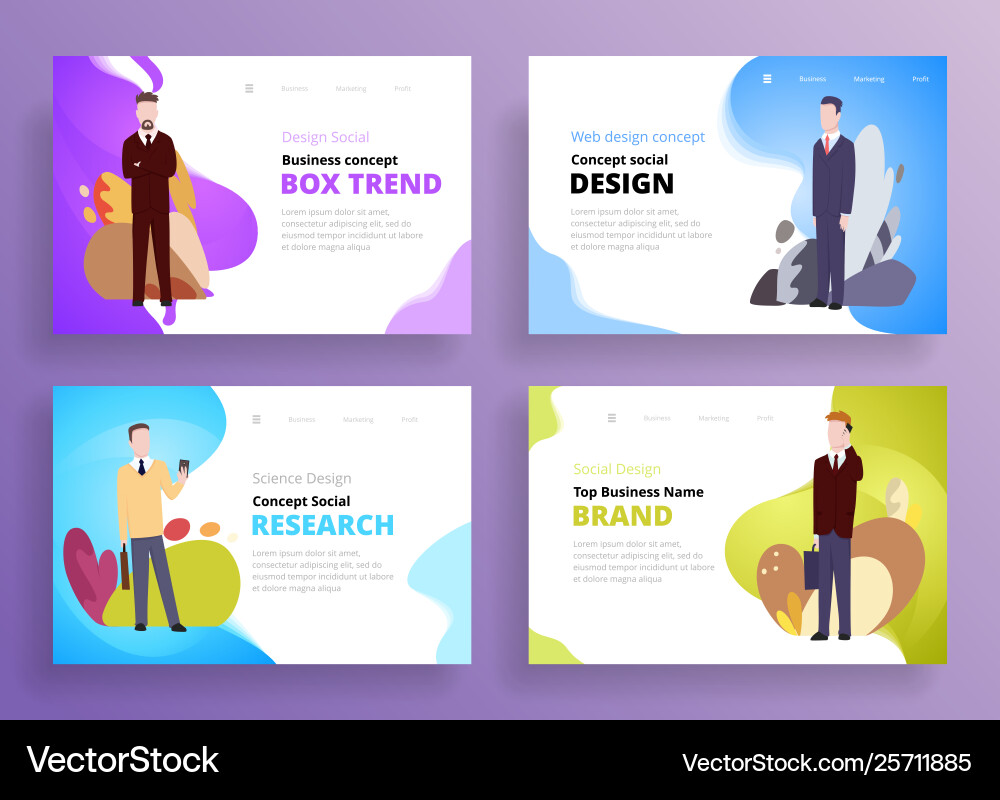 Presentation slide templates or hero banner images Vector Image