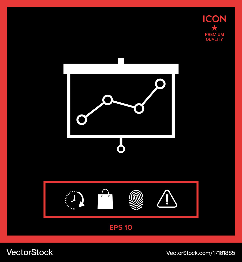 Projector screen with graph vector image