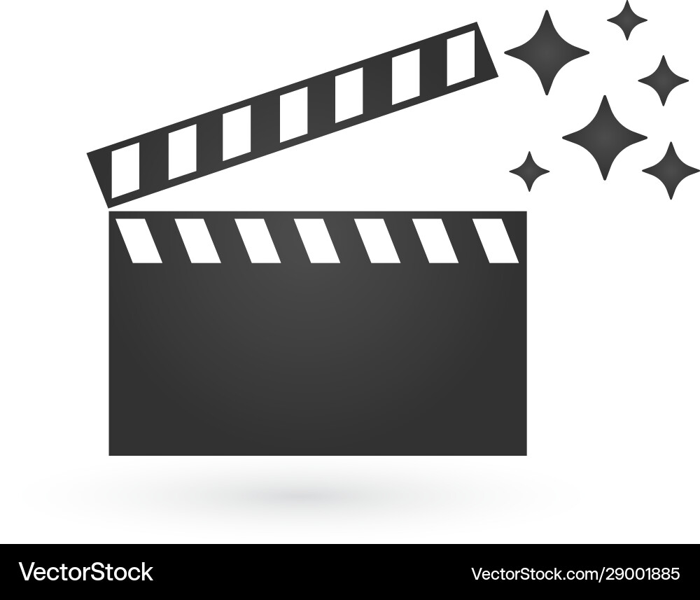 Realistic open movie clapperboard or clapper vector image