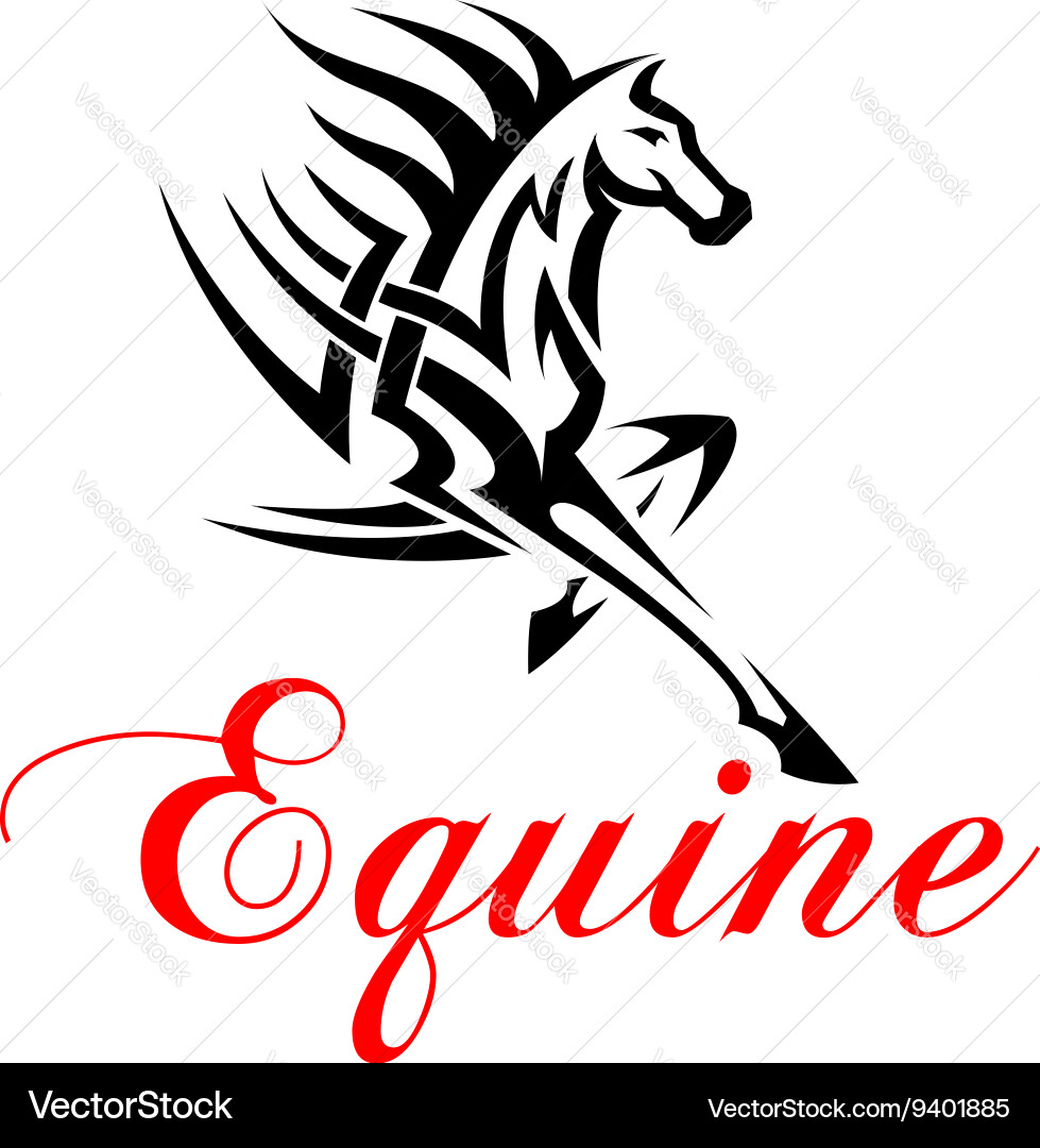 Running horse with tribal pattern symbol Vector Image