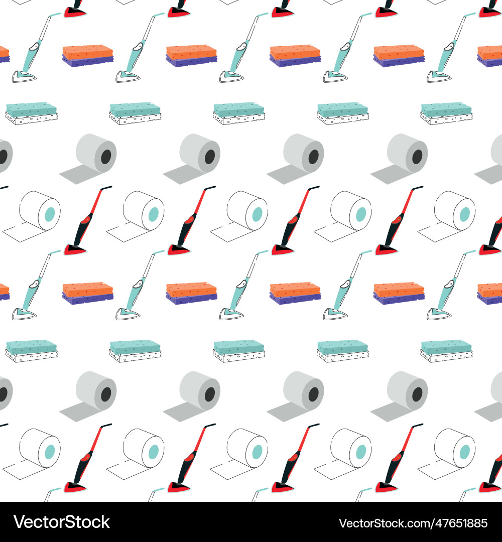 Seamless pattern background with cleaning product Vector Image