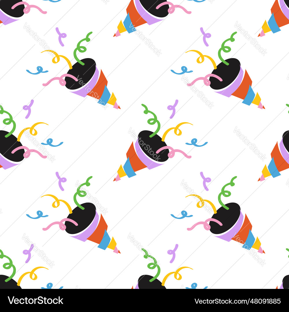 Seamless pattern with party popper Seamless pattern with party popper vector image