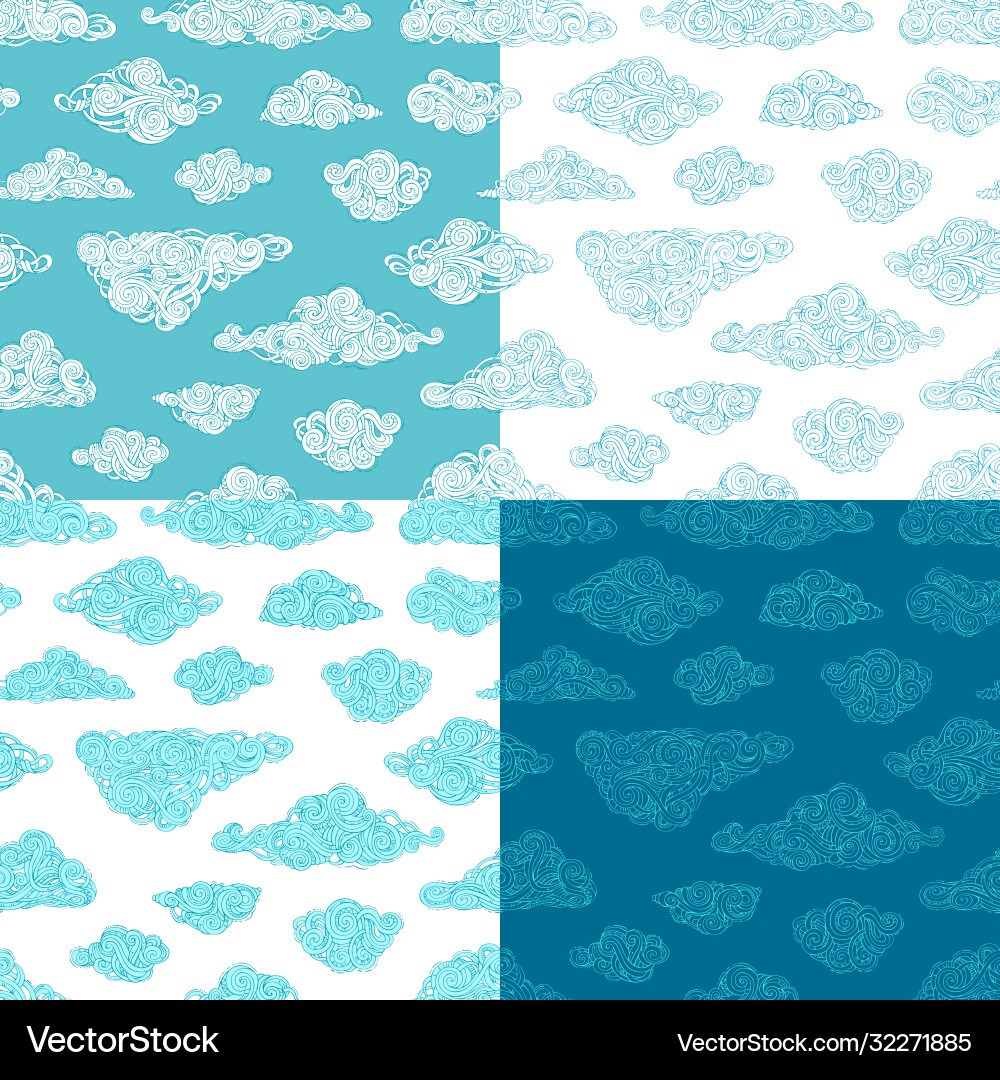 Set seamless overcast patterns Set seamless overcast patterns vector image