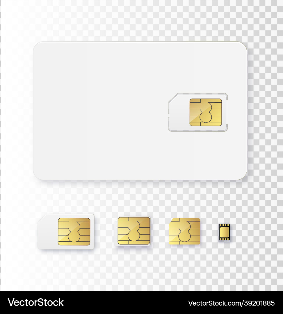 Sim card object realistic icon simcard Vector Image
