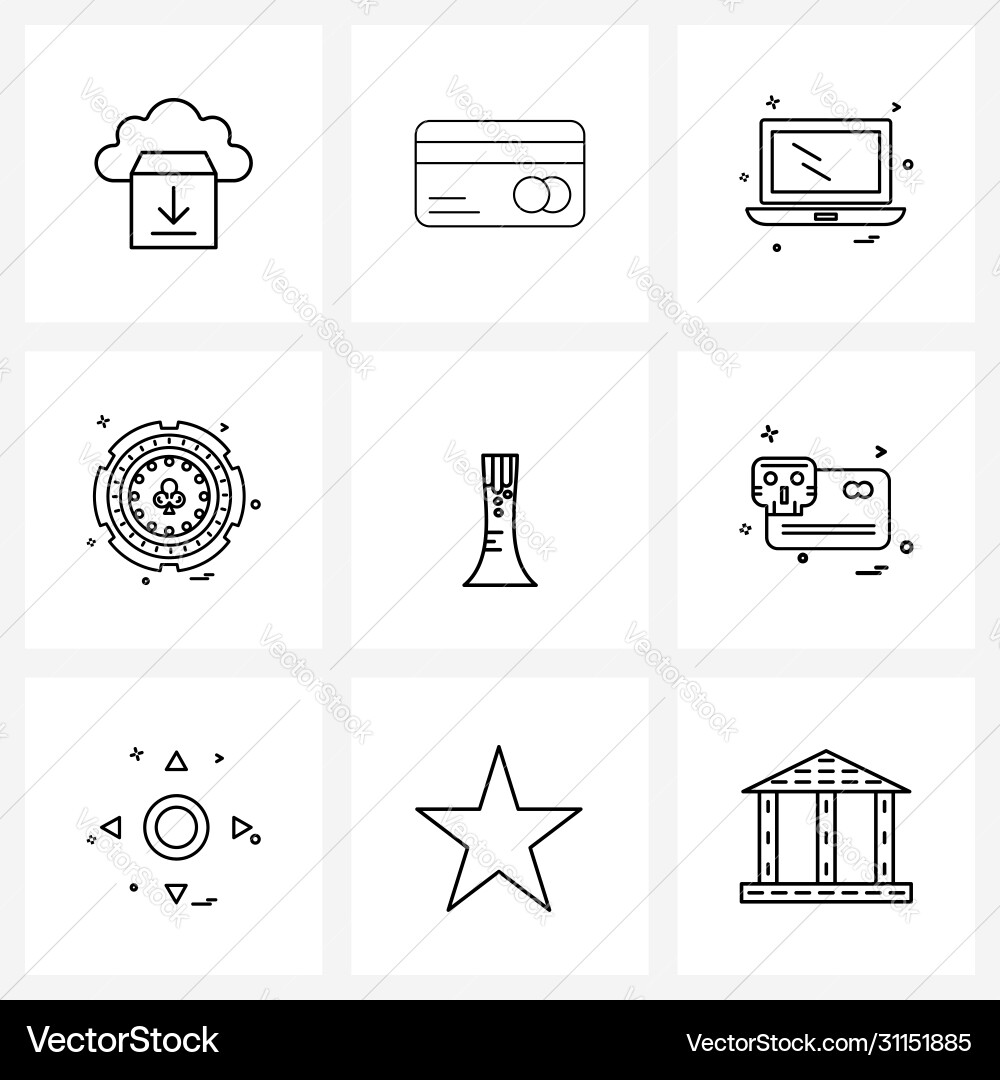 Simple set 9 line icons such as cyber security vector image