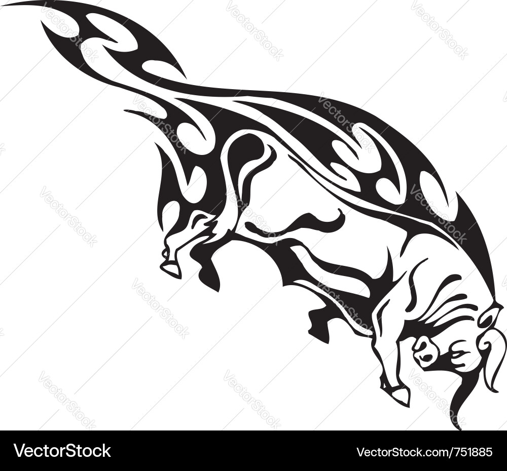 Tribal Bull - Fierce Strength vector image
