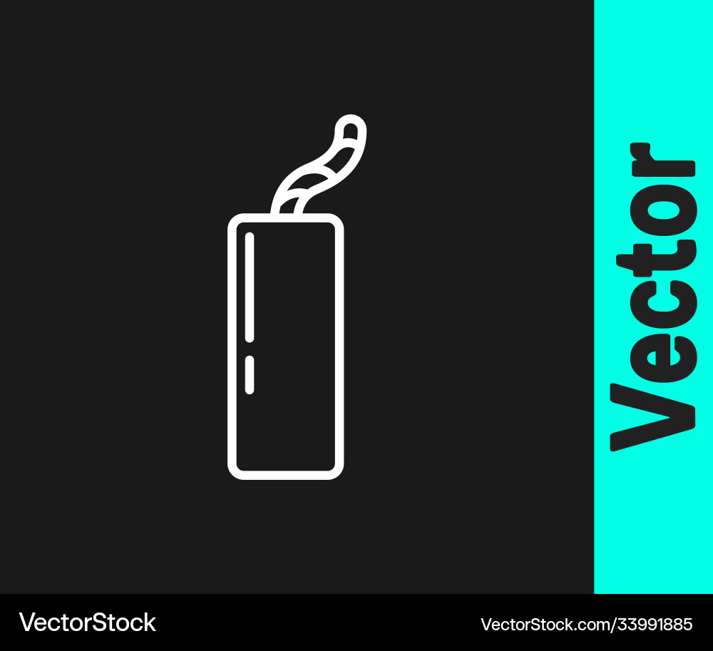 White line detonate dynamite bomb stick and timer White line detonate dynamite bomb stick and timer vector image