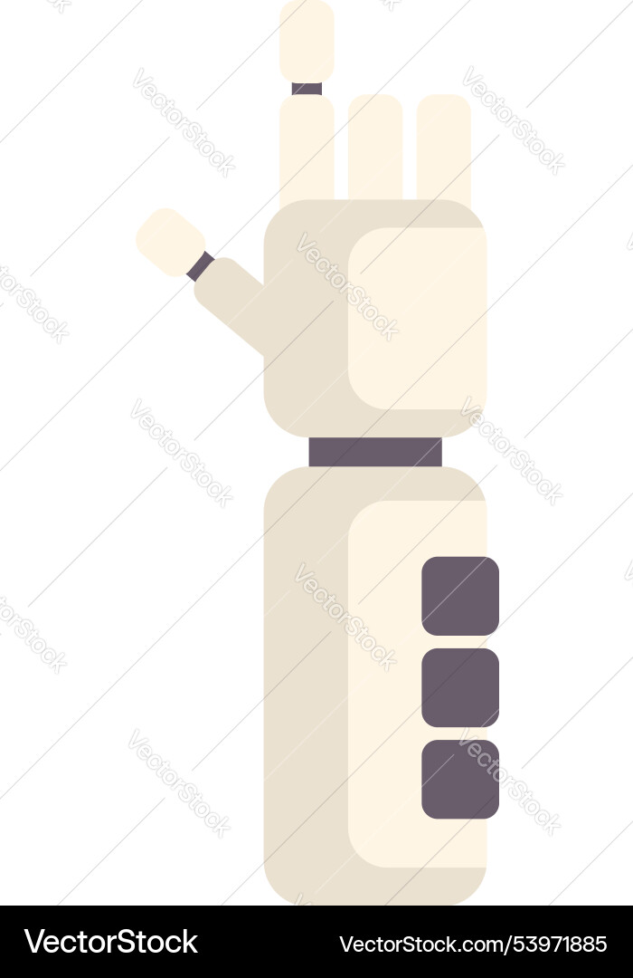 White robot hand pointing up with index finger White robot hand pointing up with index finger vector image