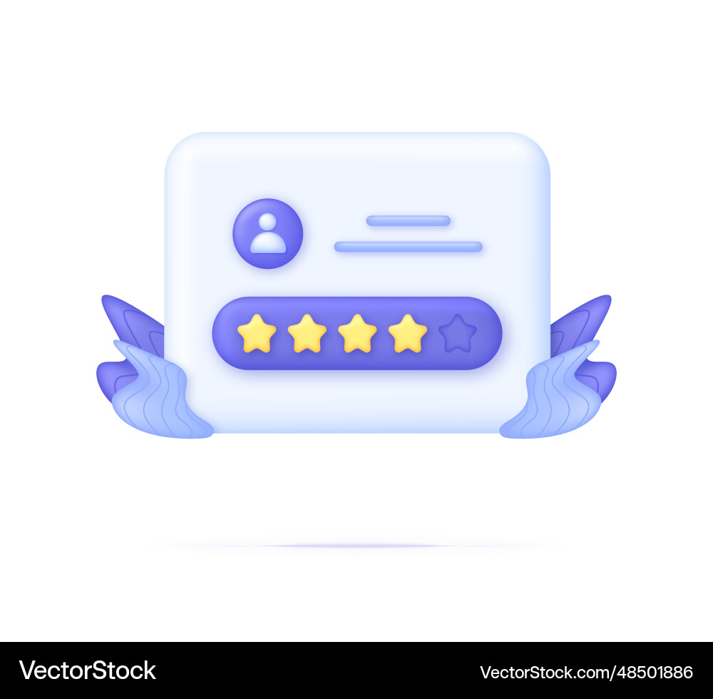 3d survey form with customer review window Vector Image