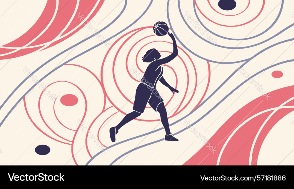 Athlete playing racket sport with dynamic vector image