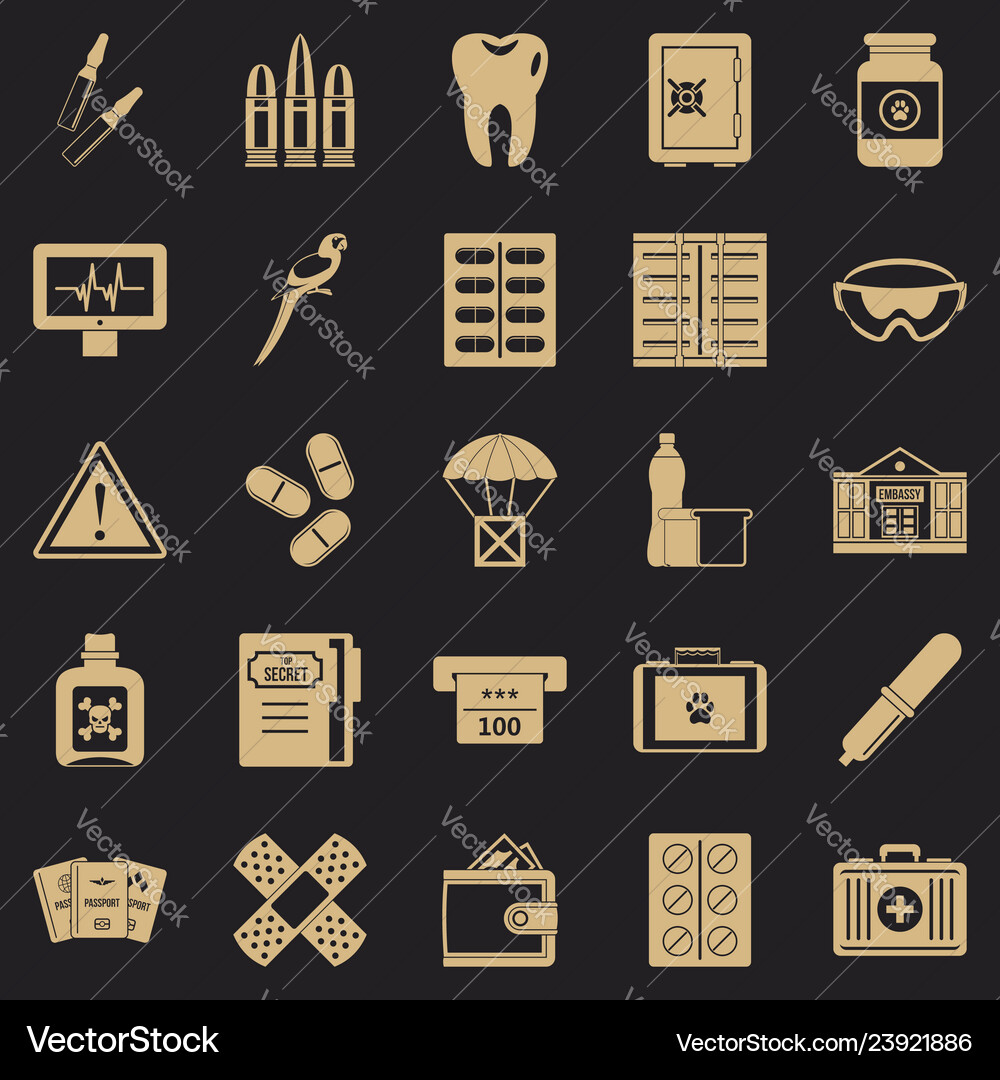 Cause icons set simple style Cause icons set simple style vector image