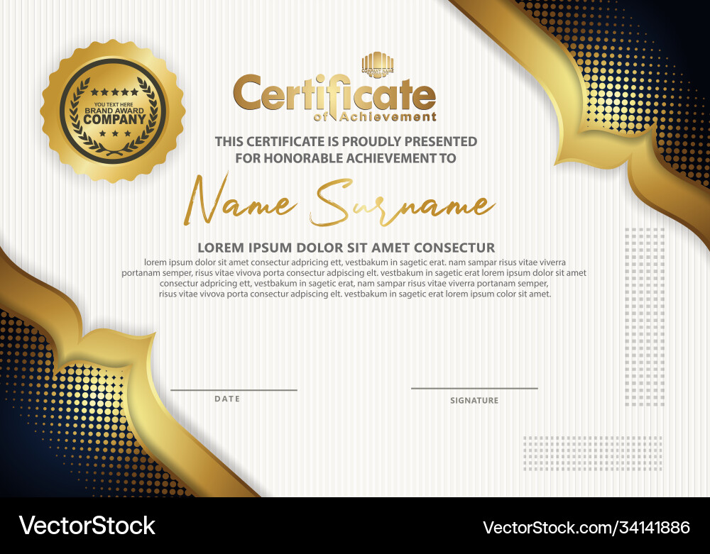 Certificate template with dynamic and futuristic Certificate template with dynamic and futuristic Vector Image