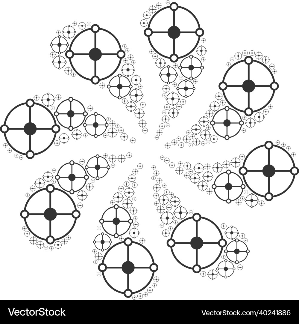 Circle grid node icon centrifugal twist Circle grid node icon centrifugal twist vector image