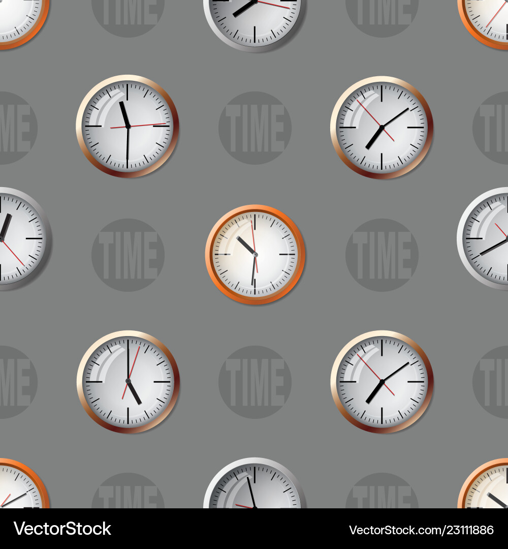 Clock Pattern - Seamless Time Motif vector image
