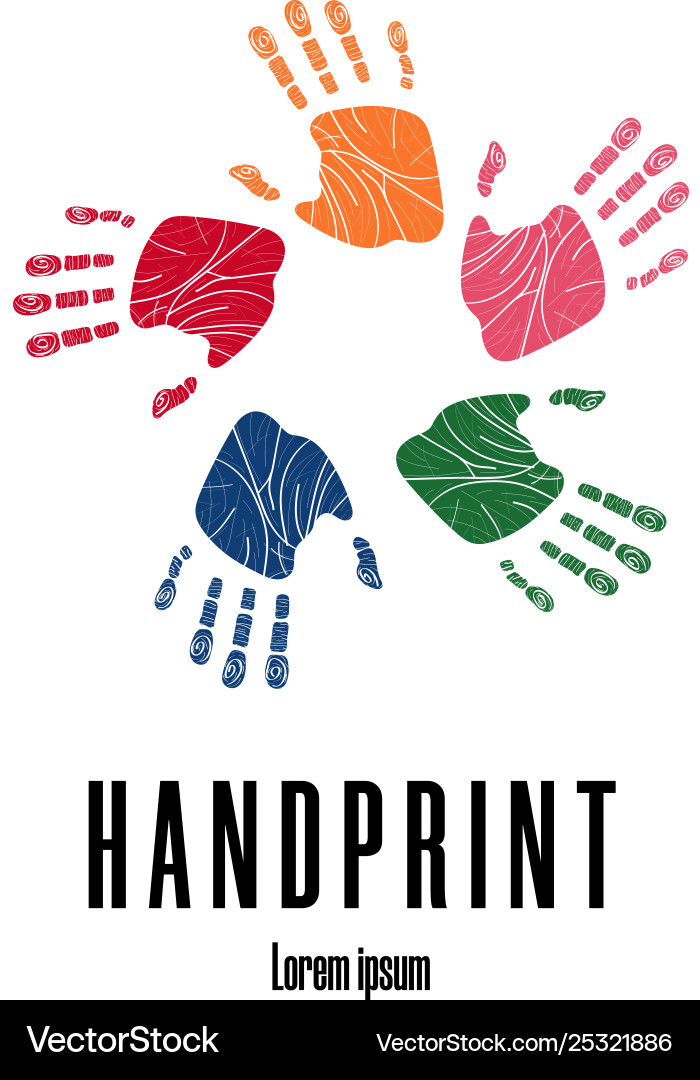 Colorful Handprints - Unity & Support Vector Image
