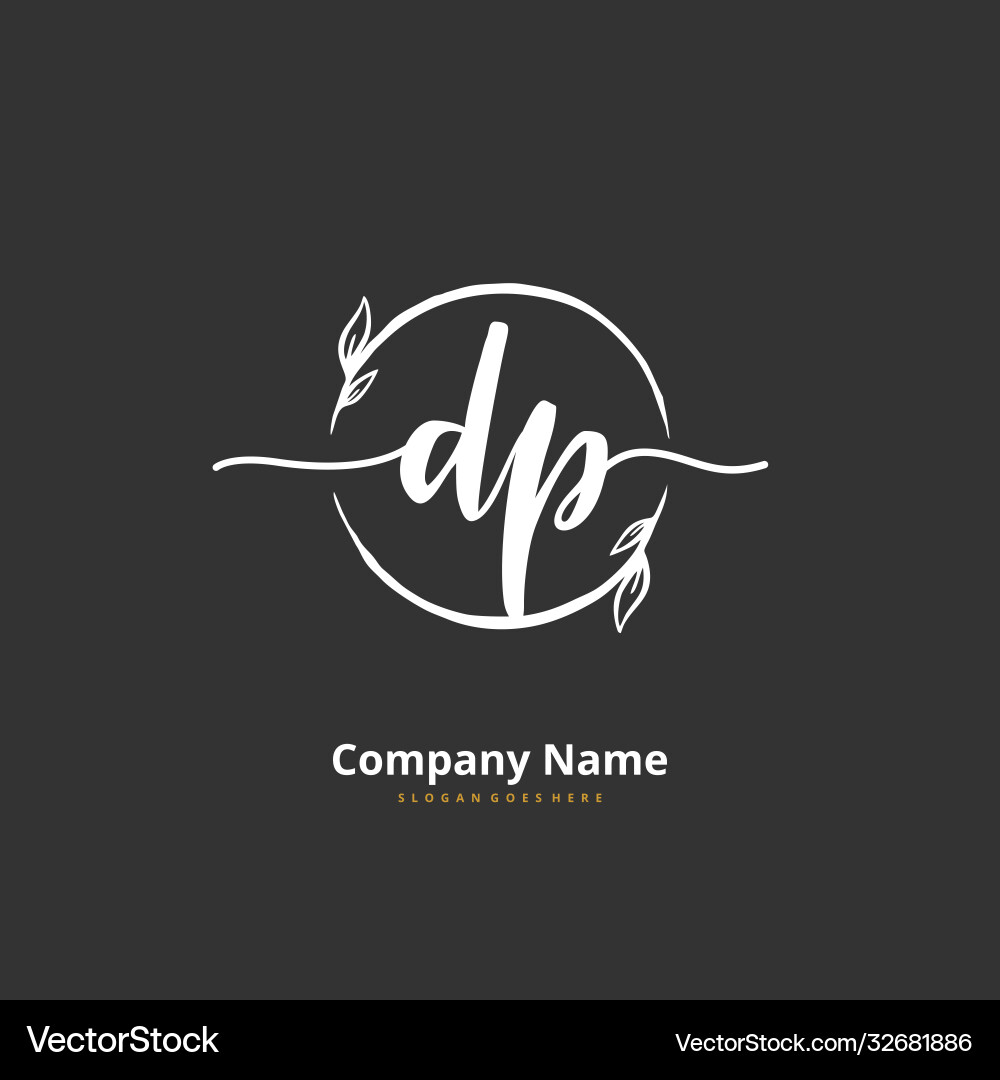 D p dp initial handwriting and signature logo D p dp initial handwriting and signature logo Vector Image