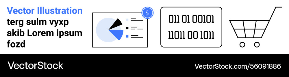 Digital business concepts with pie chart code Digital business concepts with pie chart code vector image