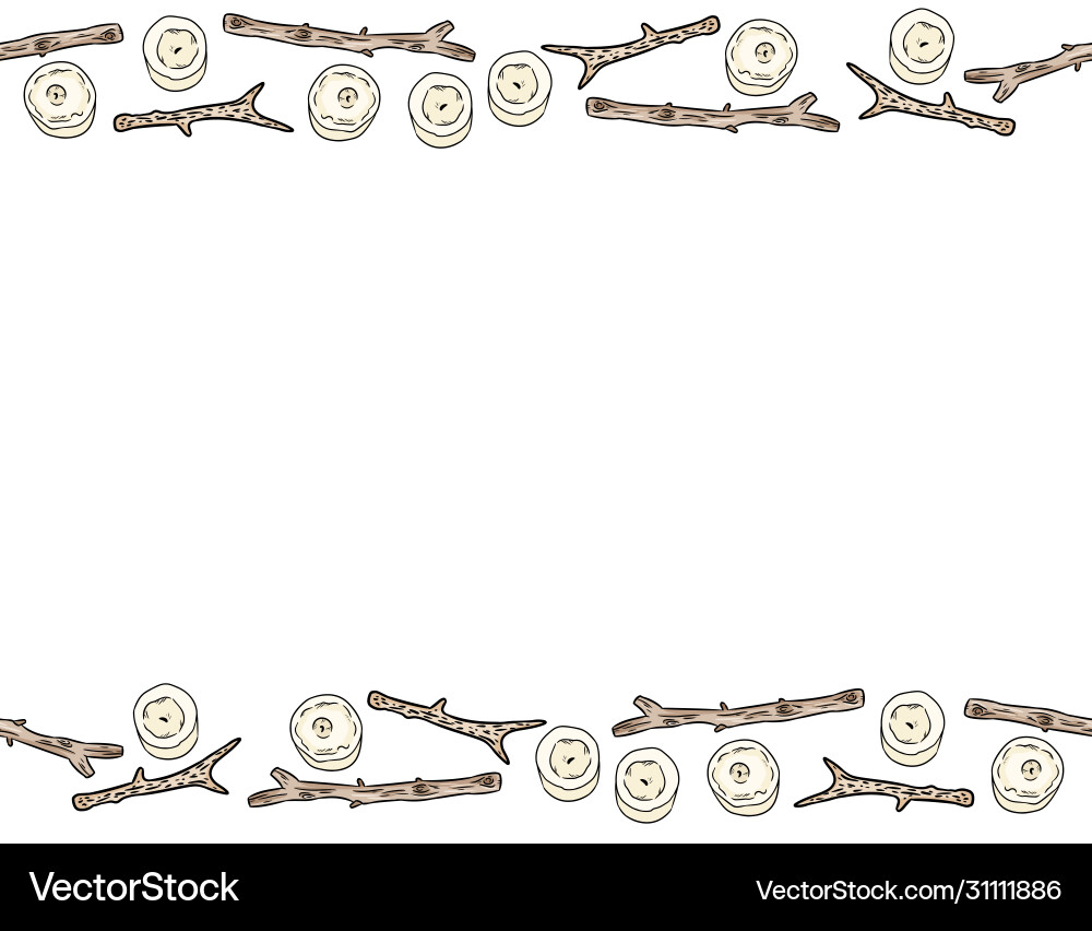 Dry tree branches and candles seamless border Dry tree branches and candles seamless border vector image
