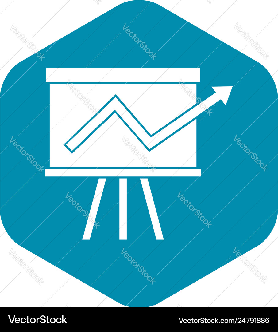 Flip chart with statistics icon simple style Flip chart with statistics icon simple style vector image