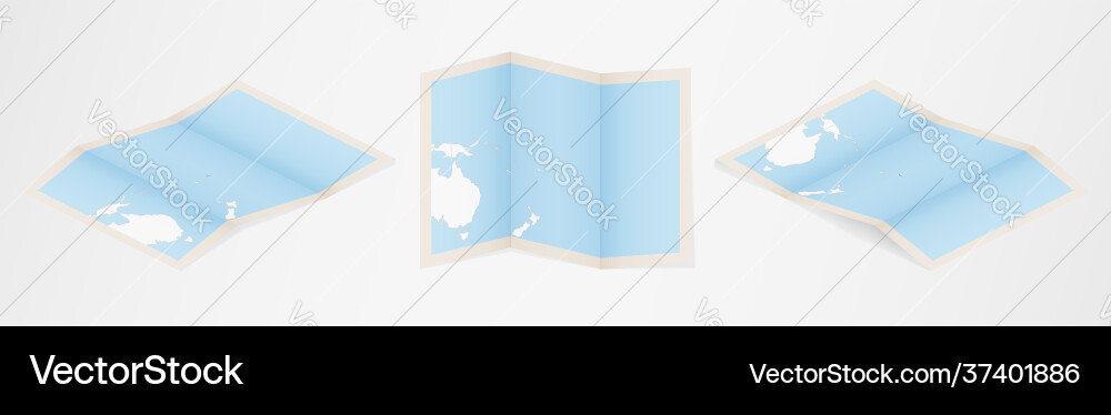Folded map samoa in three different versions Folded map samoa in three different versions vector image