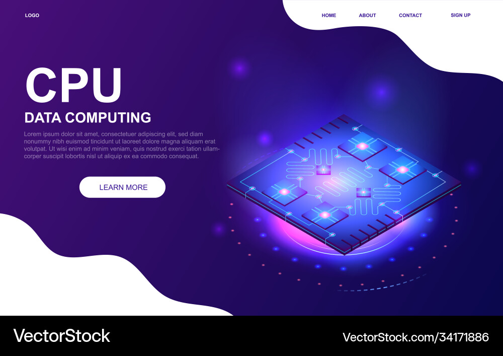Futuristic cpu microchip concept Futuristic cpu microchip concept vector image