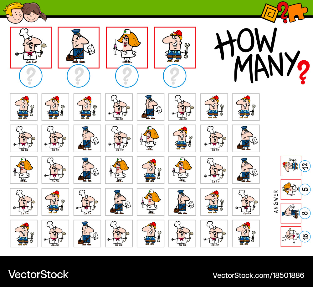 How many people at work counting game Vector Image