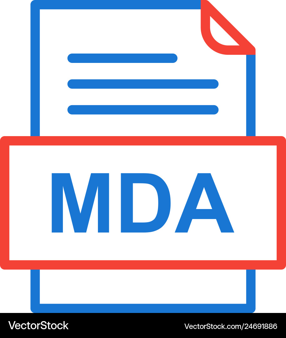 Mda file document icon vector image