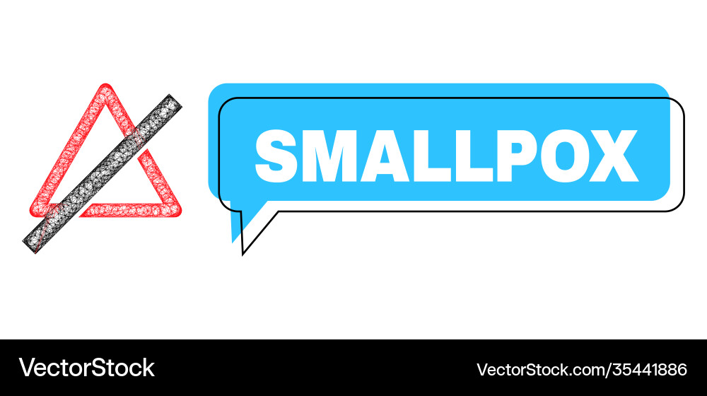 Misplaced smallpox chat balloon and net mesh Misplaced smallpox chat balloon and net mesh Vector Image