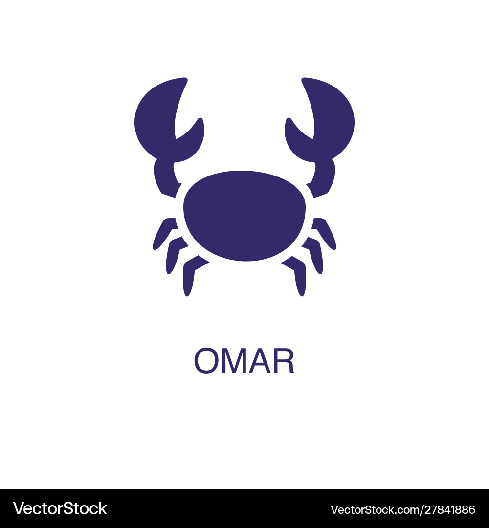 Omar element in flat simple style on white vector image