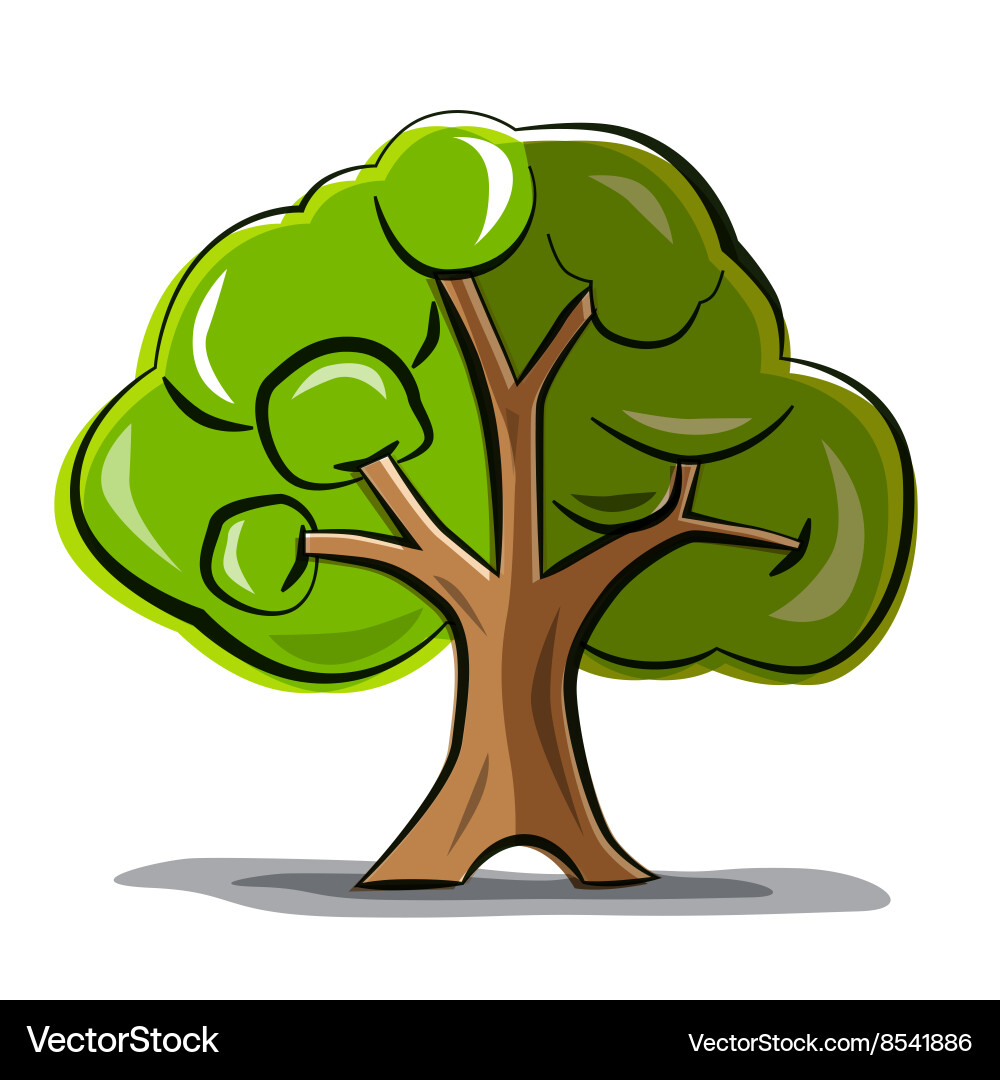 Tree - abstract isolated on white background vector image