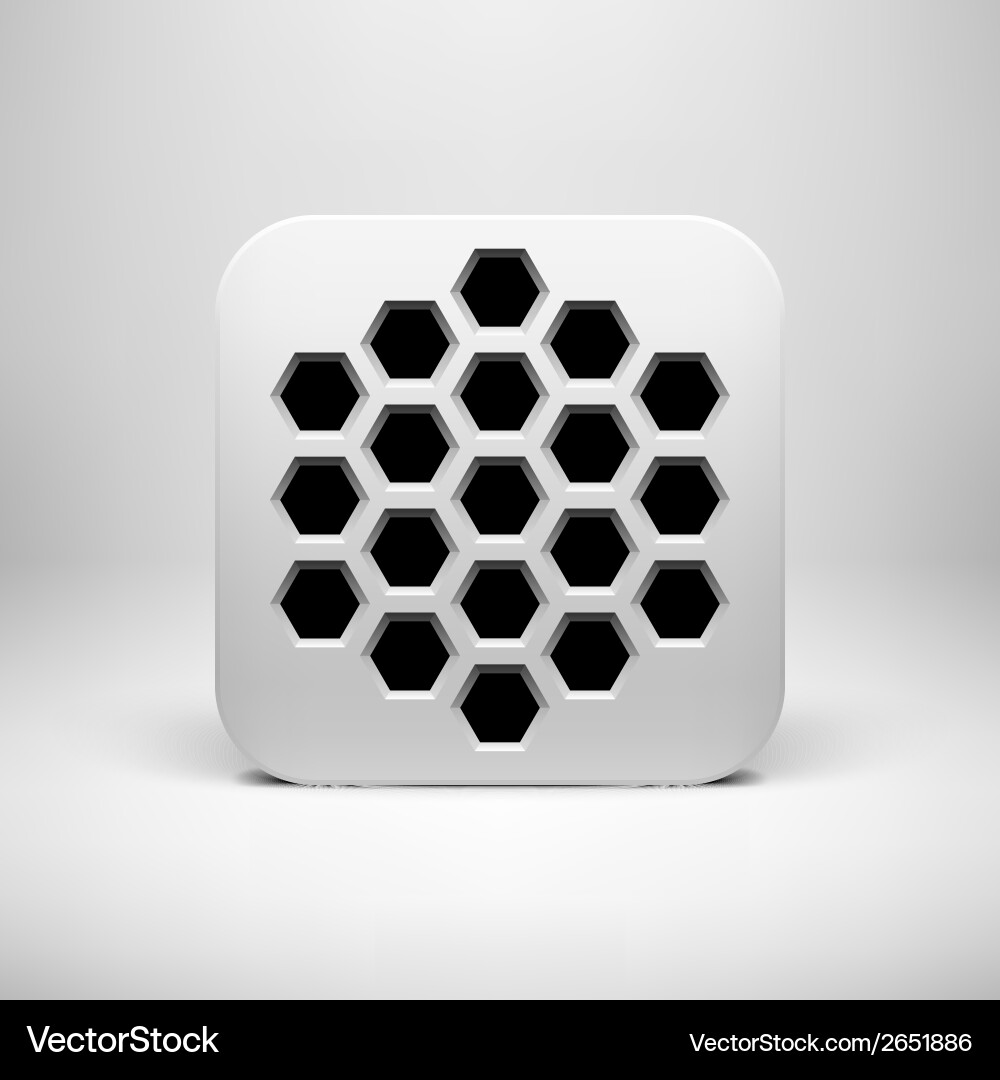 White abstract app icon button template vector image