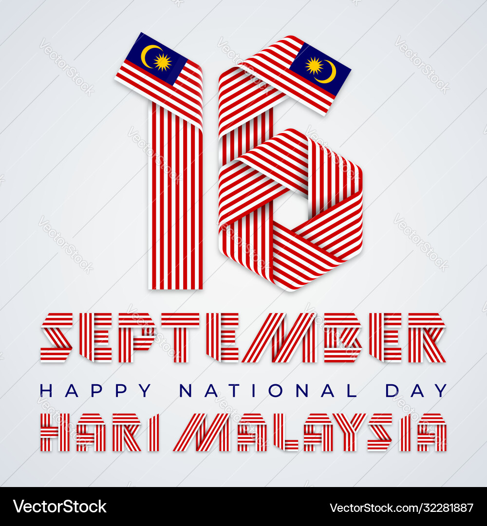 16 September Malaysia nationaler Tag Gratulation 16 September Malaysia nationaler Tag Gratulation vektorbild