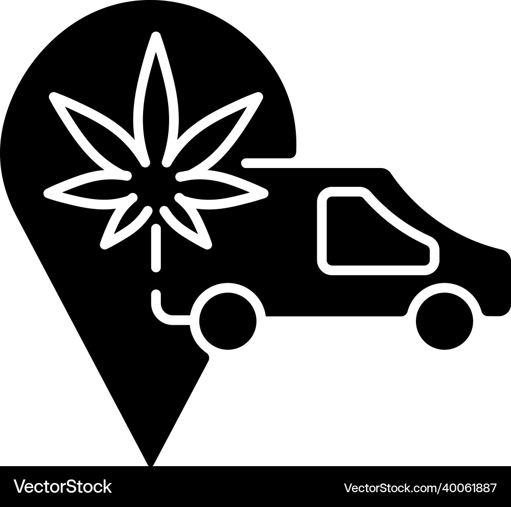 Cannabis Transport schwarze Glyphen-Ikone Cannabis Transport schwarze Glyphen-Ikone vektorbild