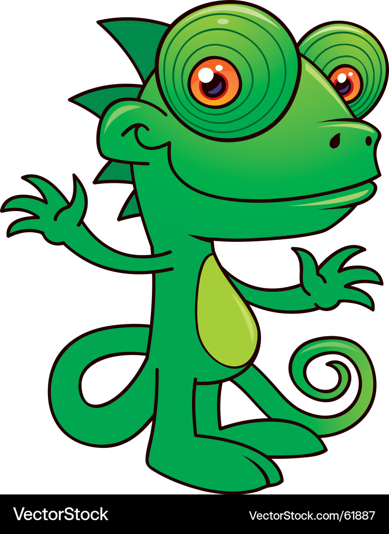 Cute Chameleon Cartoon Character Vector Image