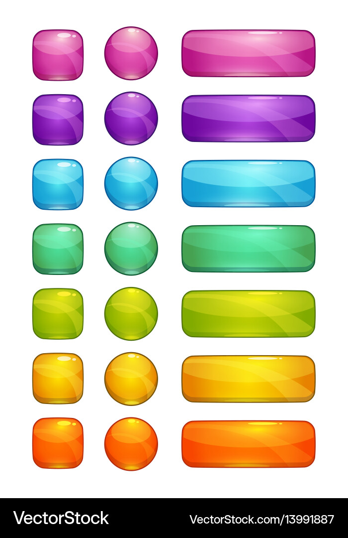 Glossy Button Collection vector image