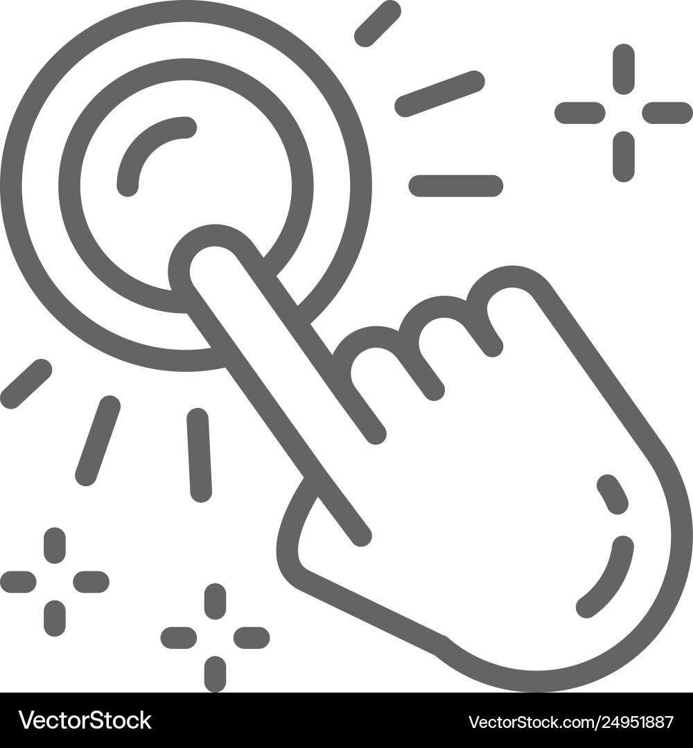 Hand click button press finger touch pointer Hand click button press finger touch pointer vector image