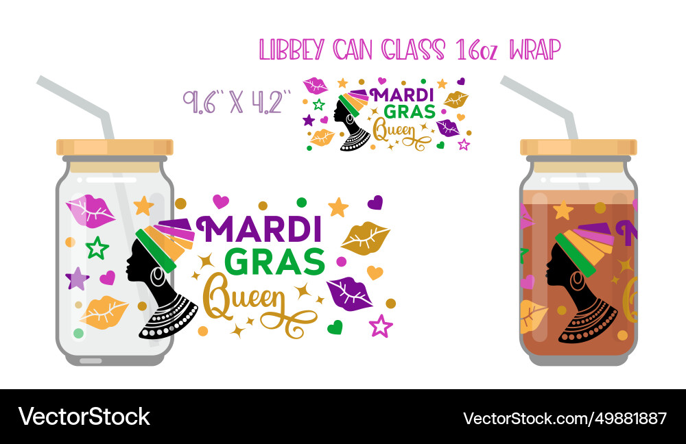 Mardi gras queen druckbare volle packung für libby Mardi gras queen druckbare volle packung für libby vektorbild