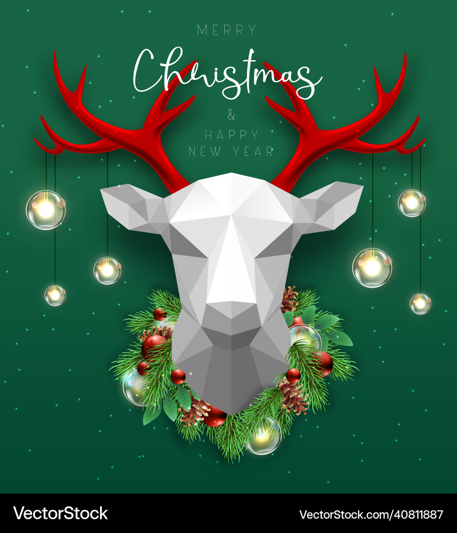 Merry christmas and happy new year poster vector image