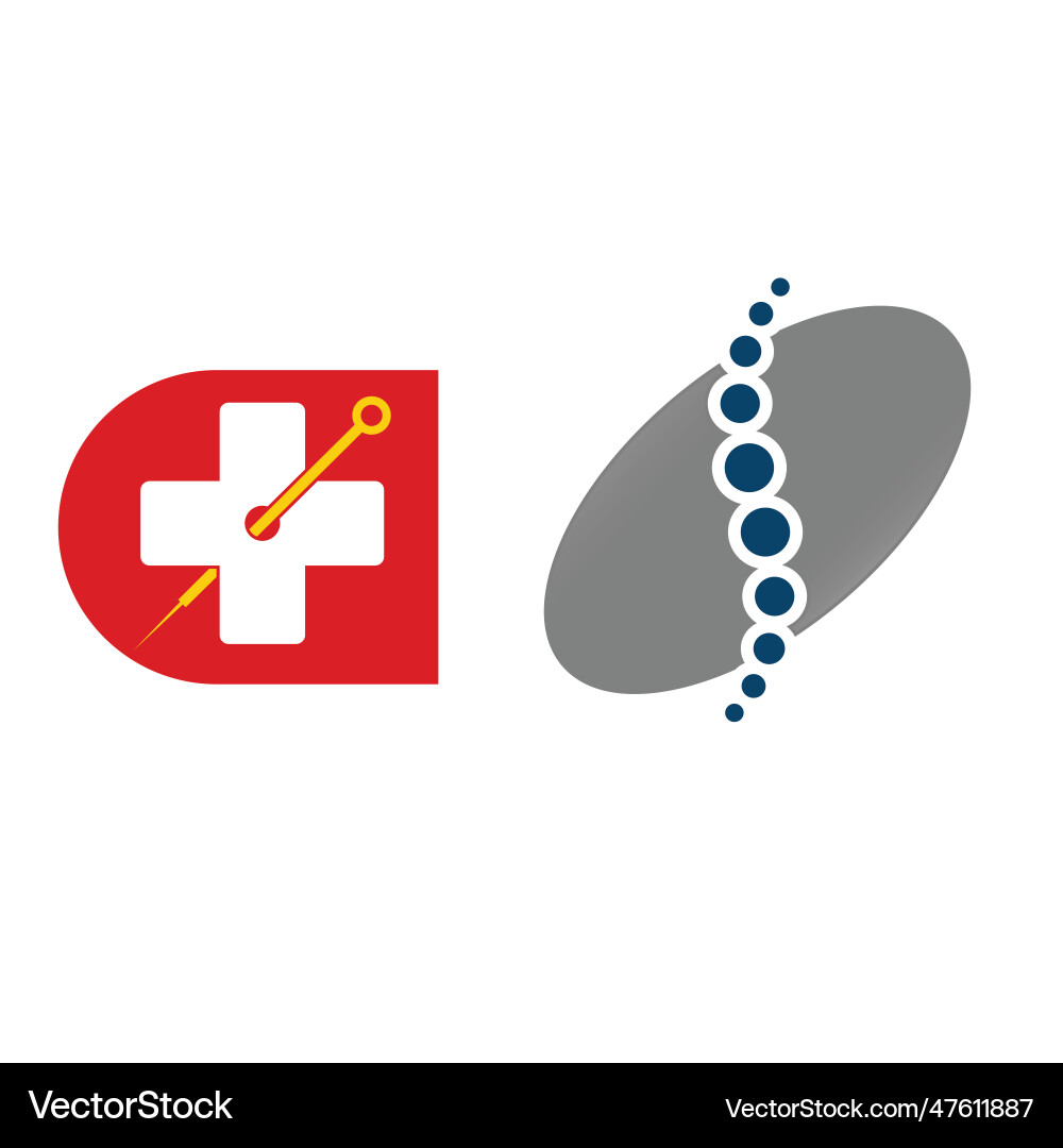 Modern health care logo design template set Modern health care logo design template set vector image