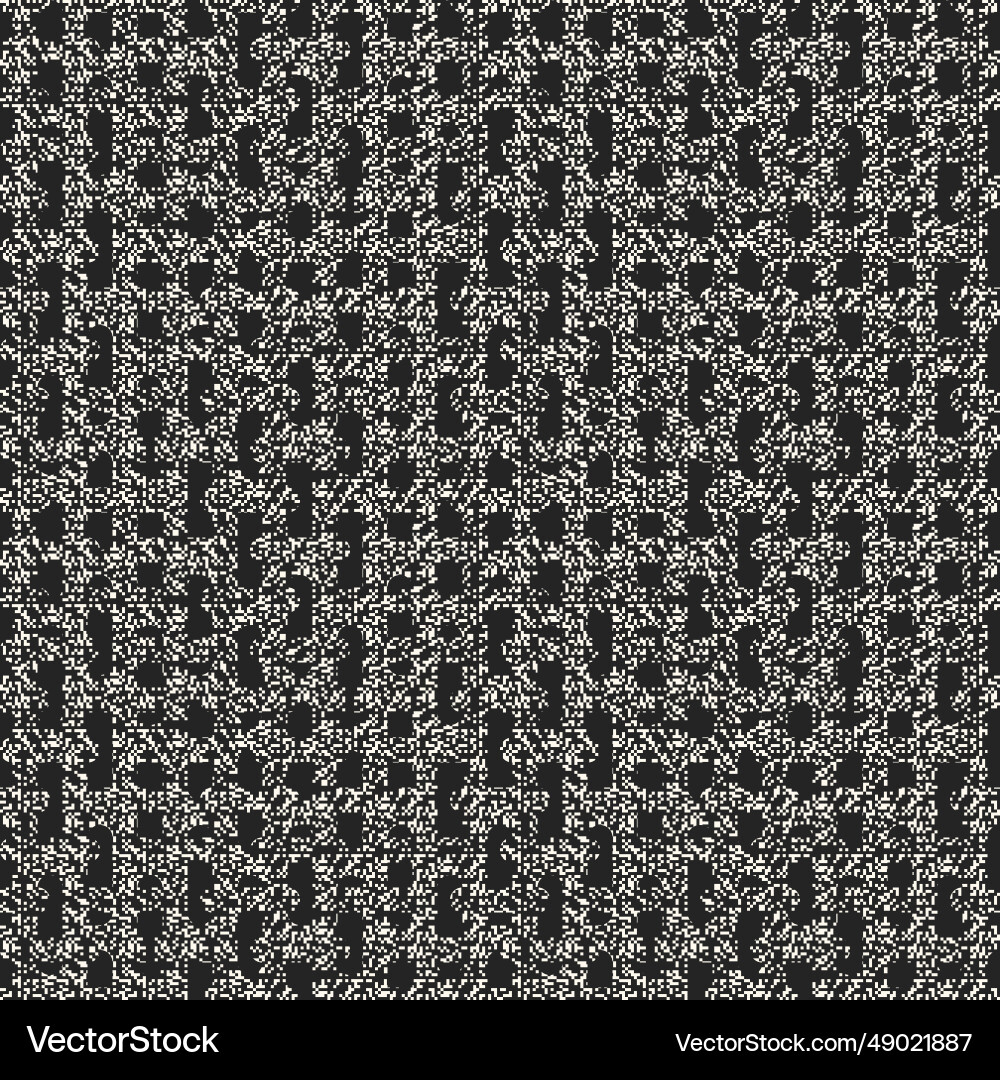 Monochrome melange textured dashed pattern Monochrome melange textured dashed pattern vector image