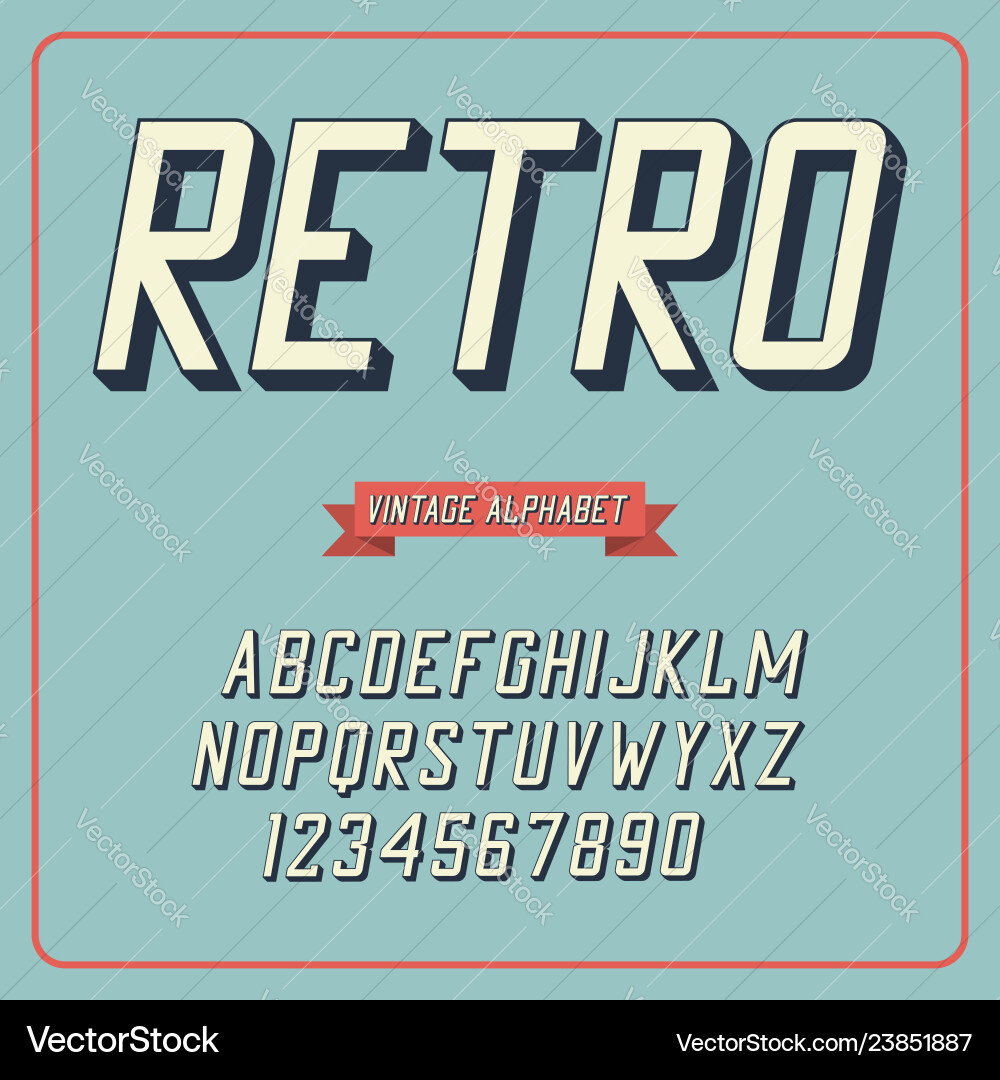 Retro font Retro font vector image