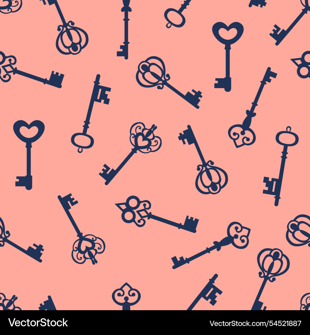 Seamless pattern with keys design for fabric tex vector image