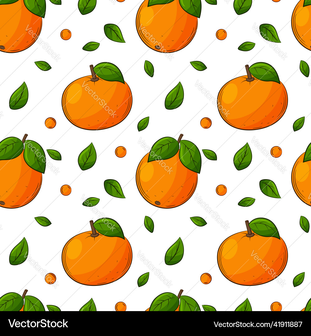 Seamless pattern with oranges tangerines Seamless pattern with oranges tangerines vector image