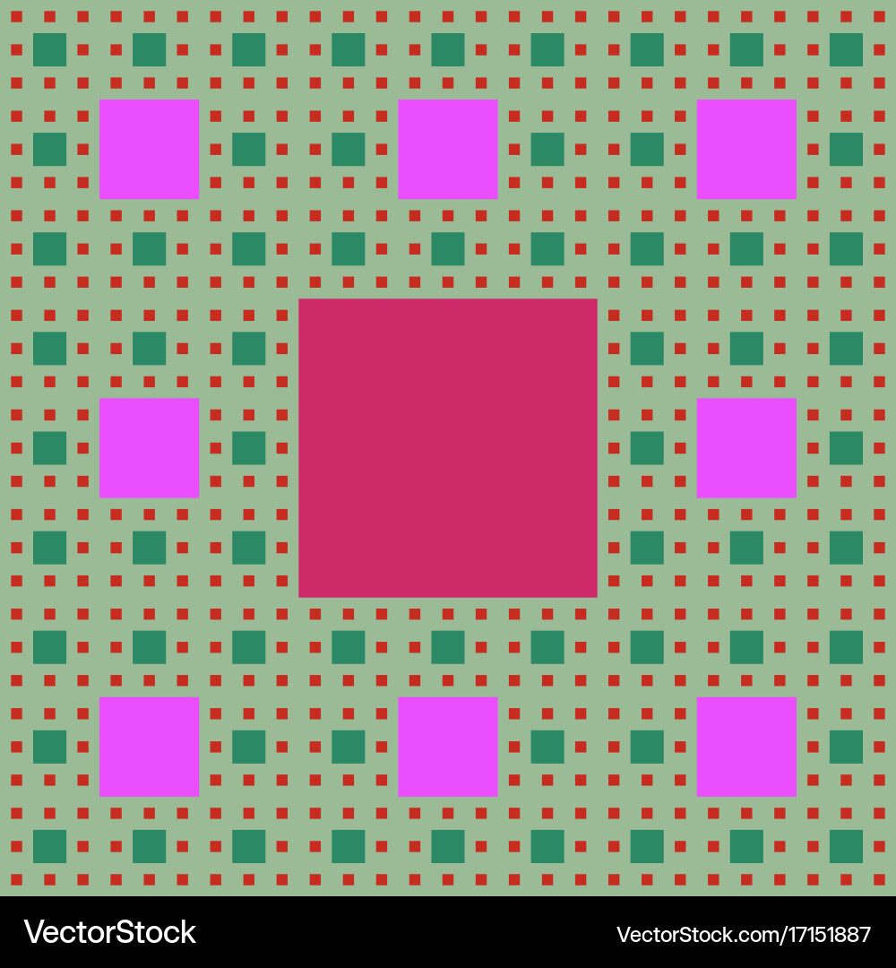 Sierpinski carpet patterns in fractal style Vector Image